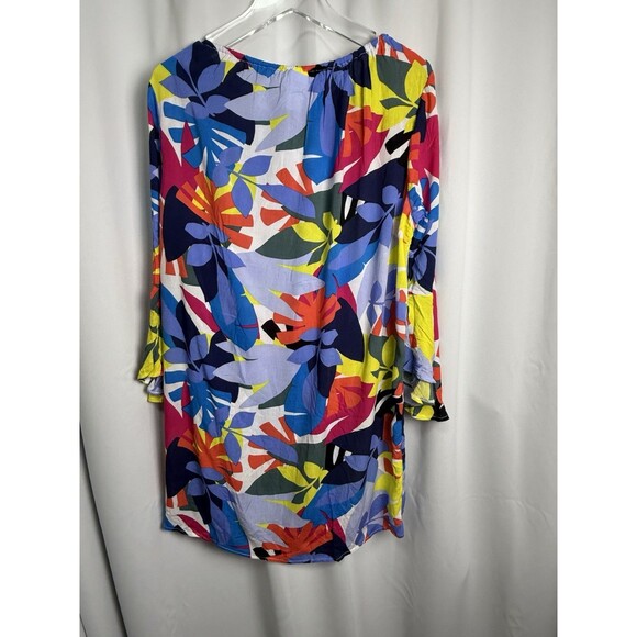 Anne Cole Floral Bell Sleeve Cover Up Tunic Dress Sz Medium New - Picture 4 of 8